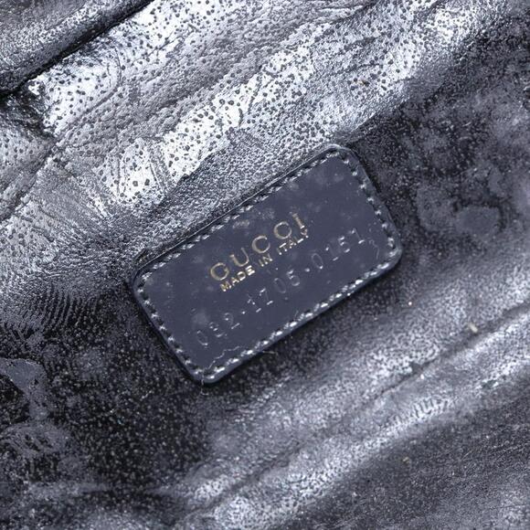 GUCCI Bamboo Vanity Hand Bag Patent Leather Navy Gold 032 1705 032 1705 - Picture 16 of 16